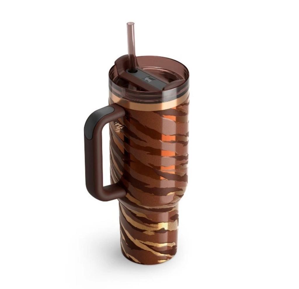 Stanley 40 oz Quencher H2.0 FlowState Tumbler – Tiger Camo – Vacuum Insulated Travel Mug