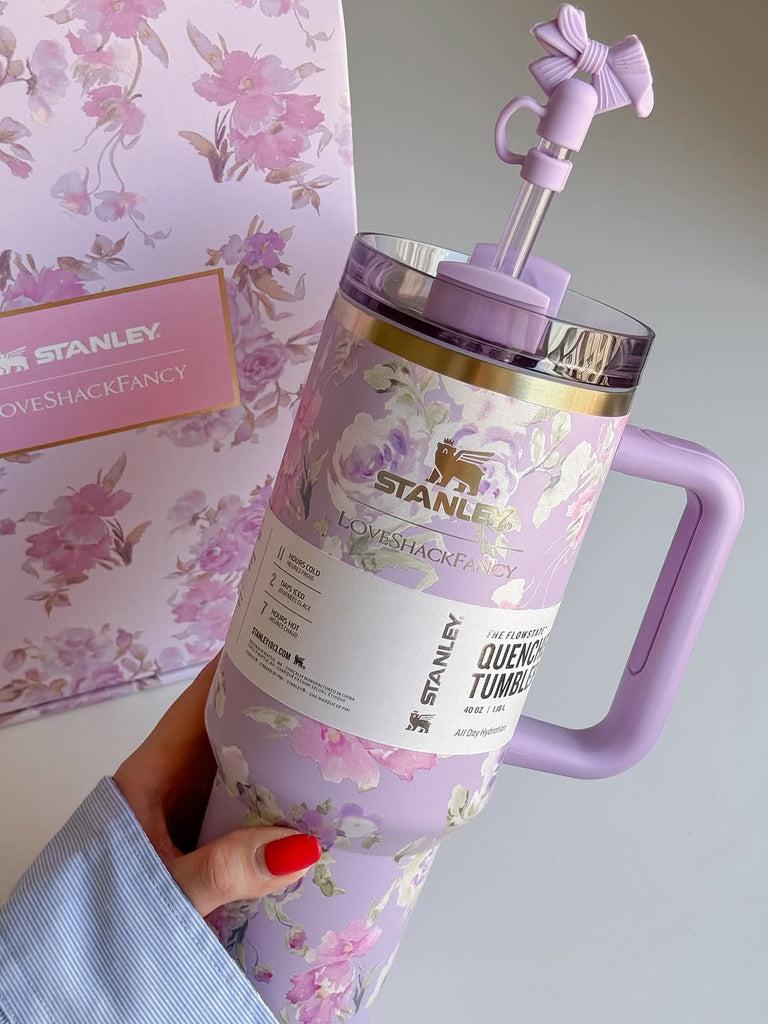 Stanley x LoveShackFancy 40 oz Quencher H2.0 FlowState Tumbler with Straw – Floral Lavender Limited Edition