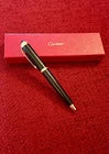 Cartier Ballpoint Pen Black & Gold Luxury Writing Pen with Gift Box