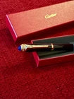 Cartier Ballpoint Pen Black & Gold Luxury Writing Pen with Gift Box