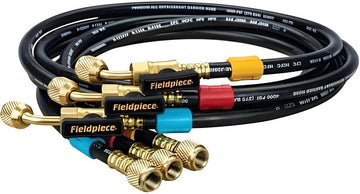 Fieldpiece HVAC Charging Hose Set with Ball Valve 60" (1/4" SAE) – 3 Pack