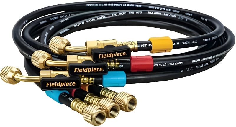 Fieldpiece HVAC Charging Hose Set with Ball Valve 60" (1/4" SAE) – 3 Pack